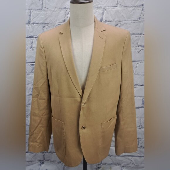 Mexx Men's Slim Fit Blazer Sport Coat Blonde 100% Cotton 2-Button HQ Size 44R - Picture 2 of 16